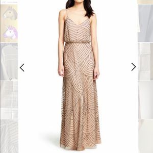 Adrianna Papell Art deco blouson beaded gown